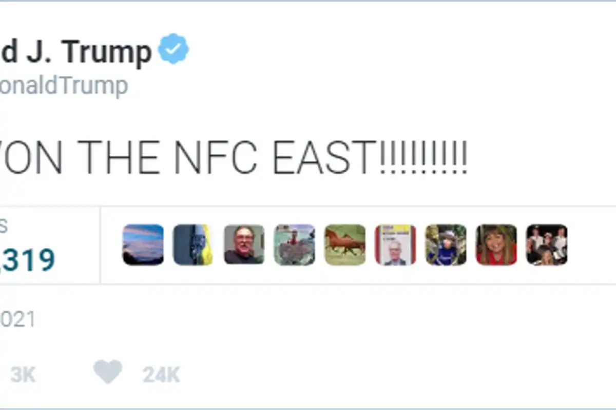 Donald Trump Announces That he Has Won The NFC East!